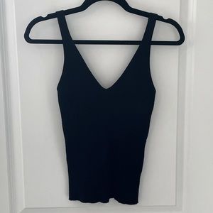 Mango Ribbed V Neck Tank